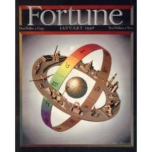  1940 January Fortune Cover Zodiac Symbol Allen Saalburg 