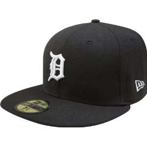 MLB Detroit Tigers Black with White 59FIFTY Fitted Cap  
