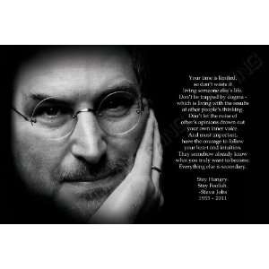 24x36 Steve Jobs Poster, Your time is limited Premium Popup Poster 