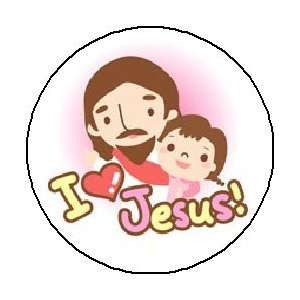  I LOVE JESUS Cartoon 1.25 Magnet ~ Heart: Everything Else