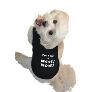 Ruff Ruff and Meow Dog Tank Top, Can I Get a Woof! Woof!, Black, Small