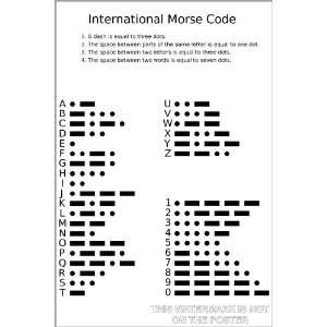  International Morse Code Chart   24x36 Poster 