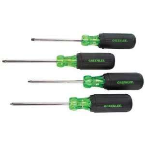  GREENLEE 0353 01C Square Recess Screwdriver Set,4 Pc