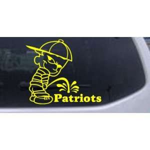 Pee On Patriots Car Window Wall Laptop Decal Sticker    Yellow 22in X 