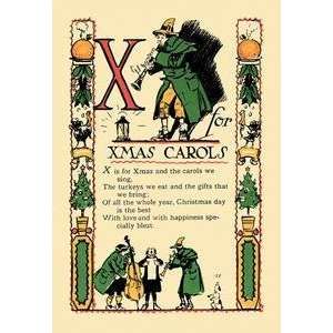  Vintage Art X for X Mas Carols   07444 2: Home & Kitchen