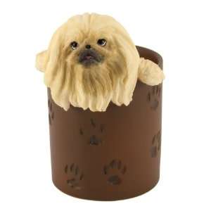    Pekingese Handpainted Pen and Pencil Cup Holder: Home & Kitchen