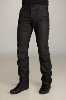  G Star Fire Elwood Narrow Crushed Black Jeans: Clothing