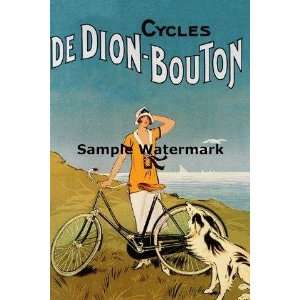  Bicycle Bike Cycles De Dion Bouton Dog Seascape 12 X 16 