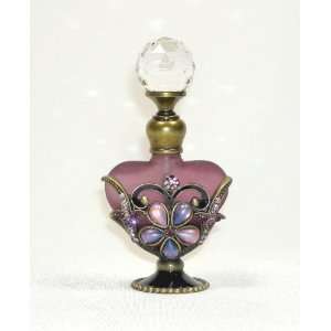 Welforth Fine Pewter Purple Heart Shaped Perfume Bottle:  