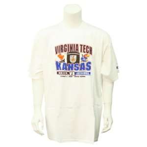 2008 Orange Bowl Matchup White T shirt Virginia Tech vs. Kansas 