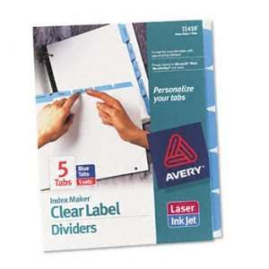 New Avery 11410   Index Maker Divider w/Color Tabs, Blue 5 Tab, Letter 