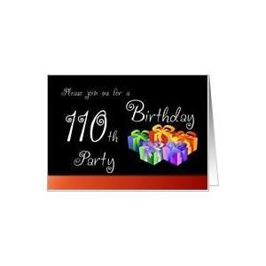  110th Birthday Party Invitation   Gifts Card: Toys & Games