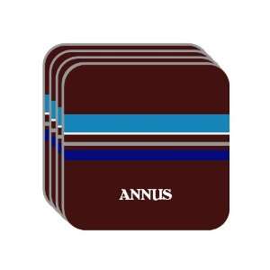 Personal Name Gift   ANNUS Set of 4 Mini Mousepad Coasters (blue 