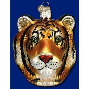   Christmas Tiger Head Glass Holiday Ornament #12234: Home & Kitchen