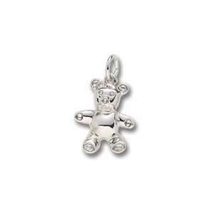  1549 Teddy Bear Charm   Sterling Silver: Jewelry