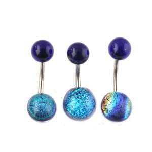  Assortment of Three Hand Made Glass Belly Rings: Jewelry