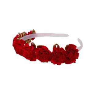  Red Rose Flowered Headband: Toys & Games