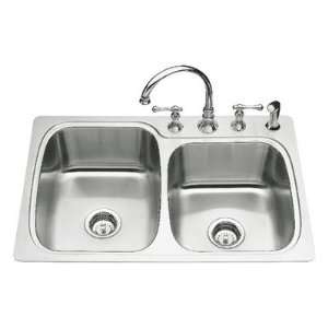  Verse Double Self Rimming Kitchen Sink Faucet Mount: 1 
