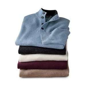  4 Button Solid Polo Lambswool Blend Sweater: Everything 
