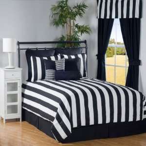 City Stripe Black And White King 10 Piece Comforter Or Duvet Set By 