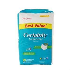  Certainty Unisex Medium Underwear Maximum Absorbency, 30 ea