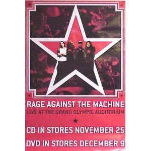 RAGE AGAINST THE MACHINE Live at The Grand Olympic Auditorium Poster 