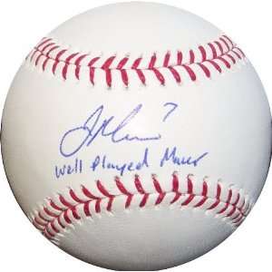   Autographed Baseball w/ Well Played Mauer Insc. Sports Collectibles
