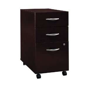   Drawer Vertical Mobile Wood File Cabinet in Mocha Cherry Office