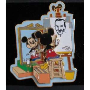   Pin: Mickey At Artist Easel 3 Dimensional Pin (2004): Everything Else