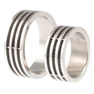    NeW CARBON FIBER & Stainless Steel Men Ring Size 10 MAN: Jewelry