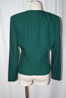 NAH NAH COLLECTION BEADED EVER GREEN DRESSY BLAZER WOMEN SZ 12  