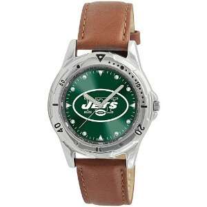    Gametime New York Jets Brown Leather Watch: Sports & Outdoors