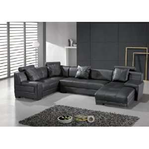    St.Petersburg Modern Black Sectional Sofa Set