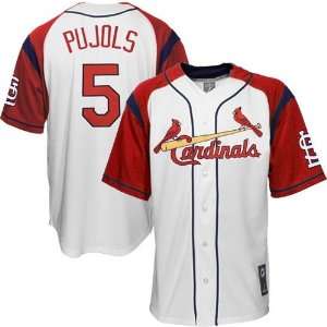 Majestic St Louis Cardinals #5 Albert Pujols White and Scarlet Stance 
