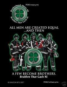 IRISH BROTHERHOOD FIREFIGHTER FF T SHIRT FIREMAN  