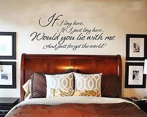 Snow Patrol Chasing Cars Song Lyrics/quote/VINYL WALL DECAL If I 