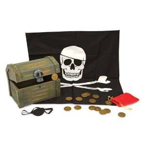   : Melissa and Doug Deluxe Wooden Pirate Treasure Chest: Toys & Games