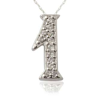 05cttw SI GH Diamond Number 1 Pendant in 14k W/G  