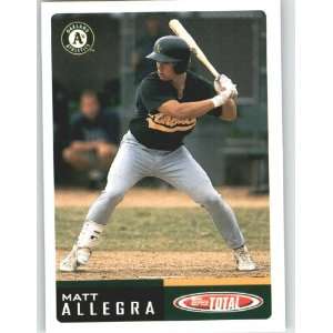  2002 Topps Total #882 Matt Allegra RC   Oakland Athletics 