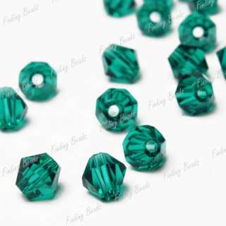 50Pcs Green Faceted Swaroski Crystal Bicone Bead CR127  