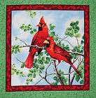 Sweet Melody Cardinals panel fabric square quilting cotton quilt block