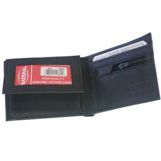 Zippered Change Pocket Leather Mens Wallet #1653 803698920625  