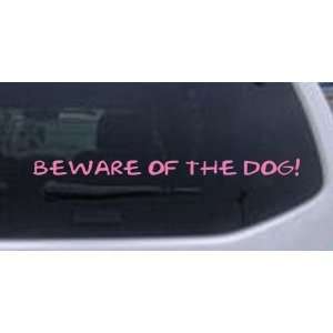 Pink 16in X 1.2in    Beware Of The Dog Decal Animals Car Window Wall 