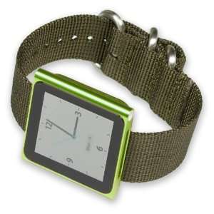  iPod Nano Watch Band   Olive Nylon Electronics