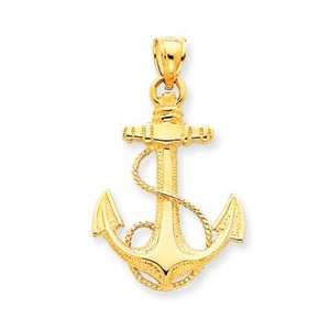   Anchor With Rope Pendant   Measures 32.4x19.4mm   JewelryWeb Jewelry
