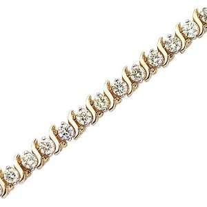   Gold 4 ct. Diamond S Link Tennis Bracelet: Katarina: Jewelry
