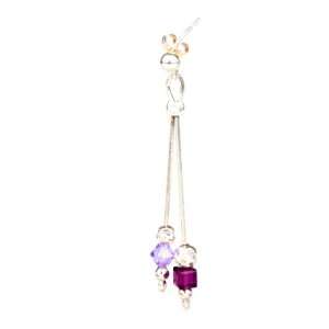  ANYA Dangle Earrings with Swarovsky Crystals and Amethyst 