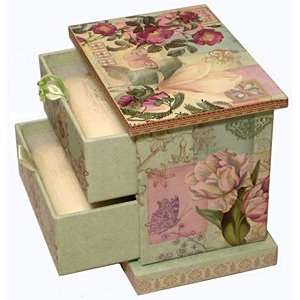  Punch Studio Jasmine Soap Set In Keepsake Two Drawer Chest 