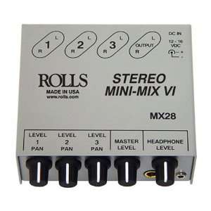  Rolls Mini Mix VI 3 Channel Stereo Mixer   Rolls MX28 