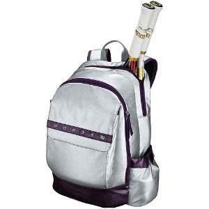  Wilson Perfect Pac Silver Tennis Backpack: Sports 